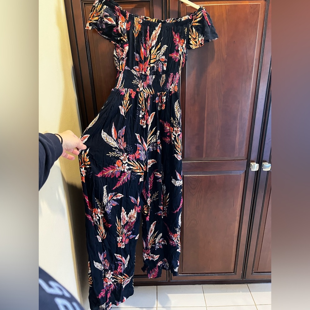 Patrons of Peace Floral Off the Shoulder Jumpsuit - S - Picture 5 of 6